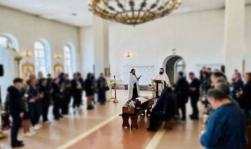 Отпевание воина, погибшего на поле брани в зоне СВО, в Павловском Посаде