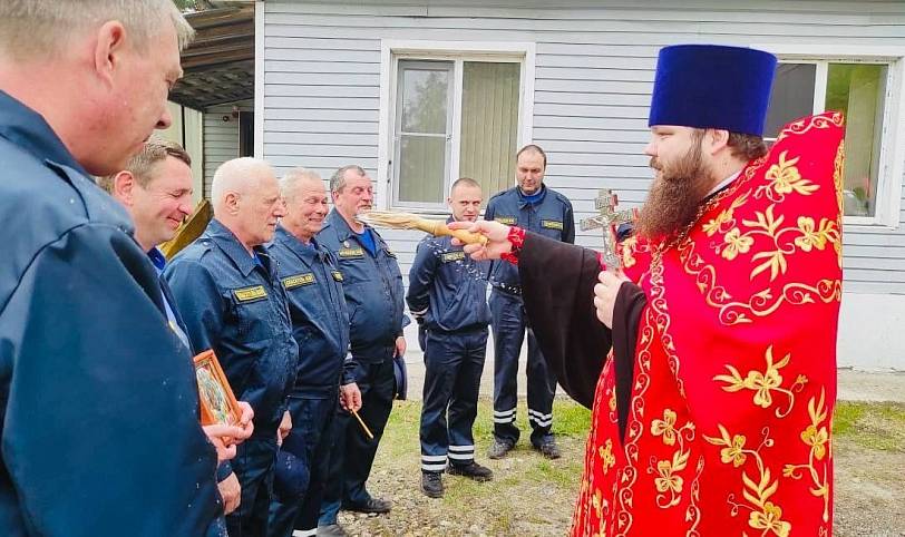 Молебен на базе аварийно-спасательной службы Павловского Посада