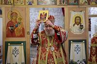 Архиерейское богослужение в Покровском храме деревни Пашнево 