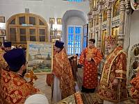 Архиерейское богослужение в Никольском храме деревни Полтево 