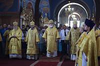 Соборное служение Божественной литургии архиереями Московской митрополии в Богоявленском соборе города Ногинска