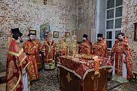 Архиерейское богослужение в Покровском храме деревни Пашнево 