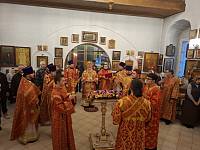 Архиерейское богослужение в Никольском храме деревни Полтево 